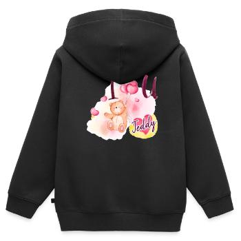 Teddy - Kids Premium Organic Zip-up Hoodie - black - Back - AI Model Kid Male (0cm)