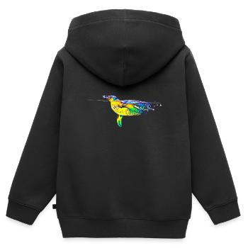 manchot - Sweat Premium à capuche zippé enfant bio - noir - Dos - AI Model Kid Male (0cm)