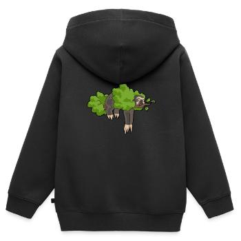 Schlafendes Faultier Abhängen lustige Tier Shirt - Kinder Premium Organic Zip Hoodie - Schwarz - Hinten - AI Model Kid Male (0cm)