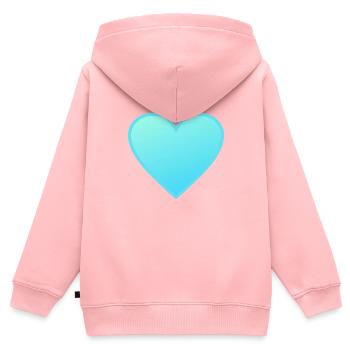 Heart - blue light - Kids Premium Organic Zip-up Hoodie - rose - Back - AI Model Kid Female (0cm)