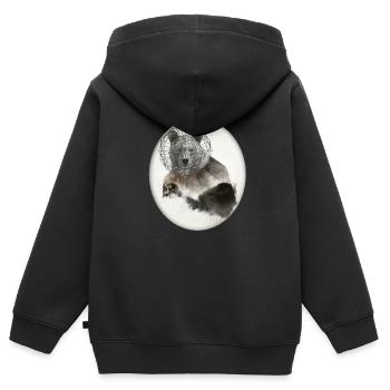 Bear Bär Poly Art - Kinder Premium Organic Zip Hoodie - Schwarz - Hinten - AI Model Kid Male (0cm)