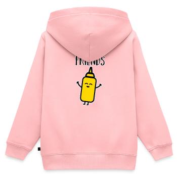 Beste Freunde - Kinder Premium Organic Zip Hoodie - Rosa - Hinten - AI Model Kid Female (0cm)