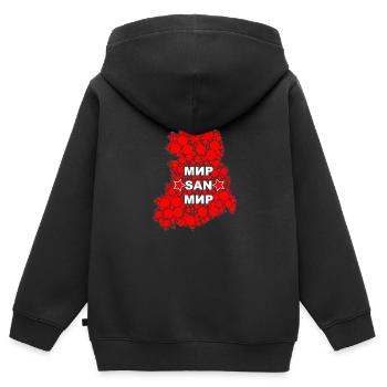 Mir San Mir - Kinder Premium Organic Zip Hoodie - Schwarz - Hinten - AI Model Kid Male (0cm)