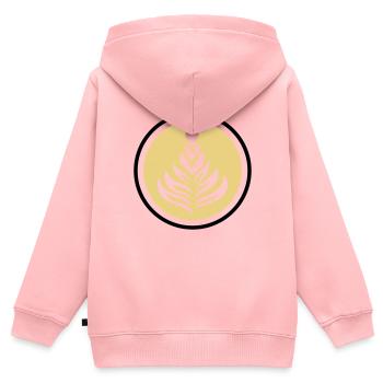 Kaffee Barista Cafe - Kinder Premium Organic Zip Hoodie - Rosa - Hinten - AI Model Kid Female (0cm)