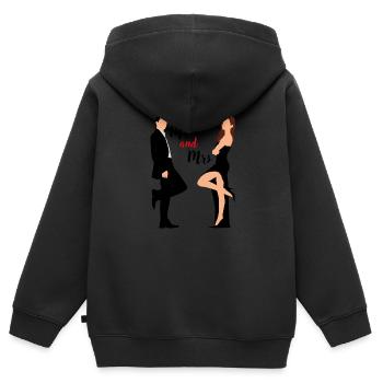Hochzeit - Kinder Premium Organic Zip Hoodie - Schwarz - Hinten - AI Model Kid Male (0cm)