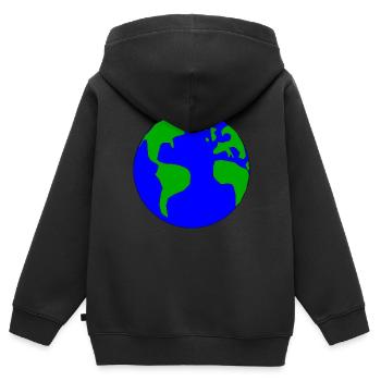 terre - Sweat Premium à capuche zippé enfant bio - noir - Dos - AI Model Kid Male (0cm)