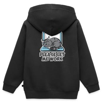 Katze Laptop Computer Let me work Damen Herren - Kinder Premium Organic Zip Hoodie - Schwarz - Hinten - AI Model Kid Male (0cm)