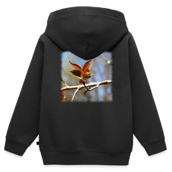 nature - Sweat Premium à capuche zippé enfant bio - noir - Dos - AI Model Kid Male (0cm)