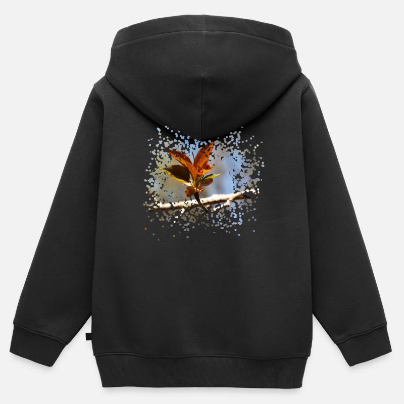 nature - Sweat Premium à capuche zippé enfant bio - noir