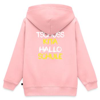 Hallo Schule - Kinder Premium Organic Zip Hoodie - Rosa - Hinten - AI Model Kid Female (0cm)