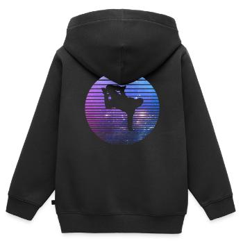 Breakdance - Kinder Premium Organic Zip Hoodie - Schwarz - Hinten - AI Model Kid Male (0cm)