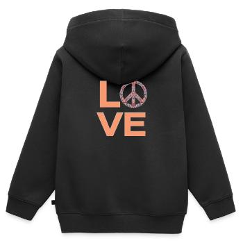 Hippie Hippies Peace Frieden 60er Jahre Geschenke - Kinder Premium Organic Zip Hoodie - Schwarz - Hinten - AI Model Kid Male (0cm)