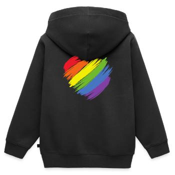 LGBT | PRIDE 2019 - Kids Premium Organic Zip-up Hoodie - black - Back - AI Model Kid Male (0cm)