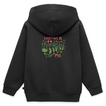 Everyone is thankful for me - Kinder Premium Organic Zip Hoodie - Schwarz - Hinten - AI Model Kid Male (0cm)