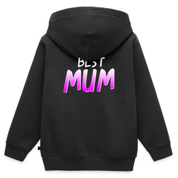 BEST MUM - Kinder Premium Organic Zip Hoodie - Schwarz - Hinten - AI Model Kid Male (0cm)