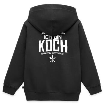 KOCH - Ich bin Koch - Kinder Premium Organic Zip Hoodie - Schwarz - Hinten - AI Model Kid Male (0cm)