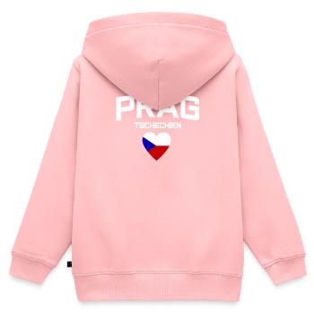 Prag Tschechien - Kinder Premium Organic Zip Hoodie - Rosa - Hinten - AI Model Kid Female (0cm)