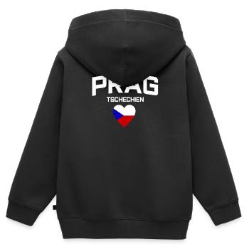 Prag Tschechien - Kinder Premium Organic Zip Hoodie - Schwarz - Hinten - AI Model Kid Male (0cm)