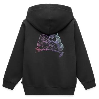 Verliebte Eulen - Kinder Premium Organic Zip Hoodie - Schwarz - Hinten - AI Model Kid Male (0cm)