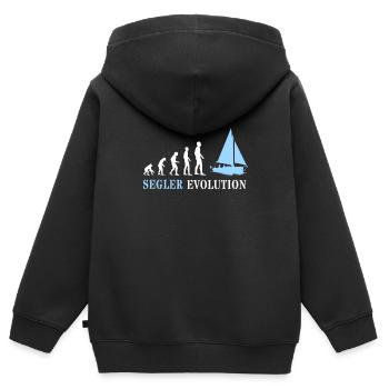 Segeln Evolution Segler Evolution - Kinder Premium Organic Zip Hoodie - Schwarz - Hinten - AI Model Kid Male (0cm)