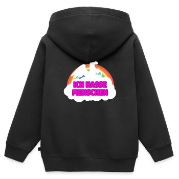 I hate people - Kids Premium Organic Zip-up Hoodie - black - Back - AI Model Kid Male (0cm)