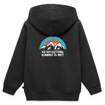 Klettern Sportklettern Felsklettern Geschenkidee - Kinder Premium Organic Zip Hoodie - Schwarz - Hinten - AI Model Kid Male (0cm)