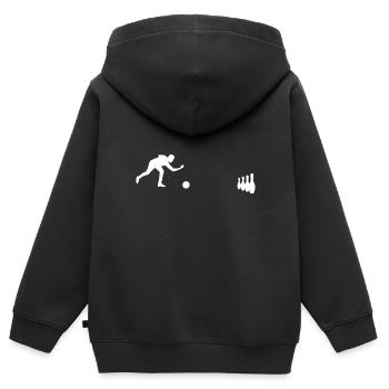 Quilles de bowling boule de bowling - Sweat Premium à capuche zippé enfant bio - noir - Dos - AI Model Kid Male (0cm)