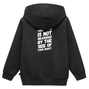 Anti Fatshaming T-Shirts | Curvy Body Gift - Kids Premium Organic Zip-up Hoodie - black - Back - AI Model Kid Male (0cm)