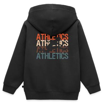 Athlétisme Athlétisme - Sweat Premium à capuche zippé enfant bio - noir - Dos - AI Model Kid Male (0cm)