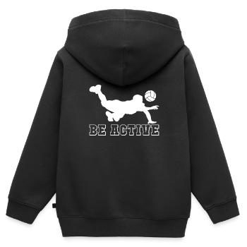 Cadeau sportif de volleyball de plage - Sweat Premium à capuche zippé enfant bio - noir - Dos - AI Model Kid Male (0cm)