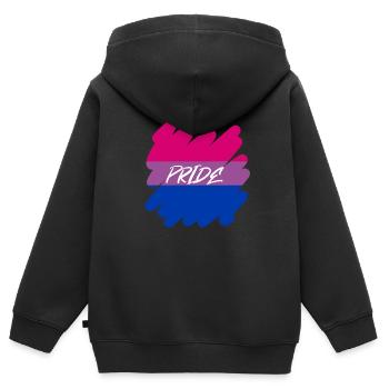 Bi Pride - Pride - Kids Premium Organic Zip-up Hoodie - black - Back - AI Model Kid Male (0cm)