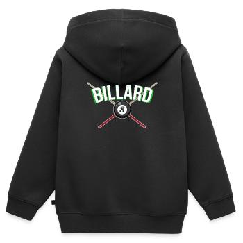 Boule de billard Billard Koe - Sweat Premium à capuche zippé enfant bio - noir - Dos - AI Model Kid Male (0cm)