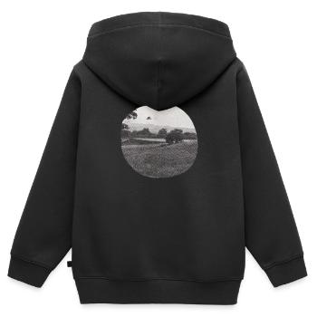 paysage effrayant - Sweat Premium à capuche zippé enfant bio - noir - Dos - AI Model Kid Male (0cm)