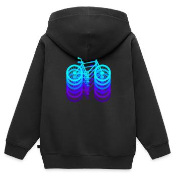 Fahrrad Fahrradfahren - Kinder Premium Organic Zip Hoodie - Schwarz - Hinten - AI Model Kid Male (0cm)