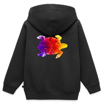 Farbige Schildkröte - Kinder Premium Organic Zip Hoodie - Schwarz - Hinten - AI Model Kid Male (0cm)