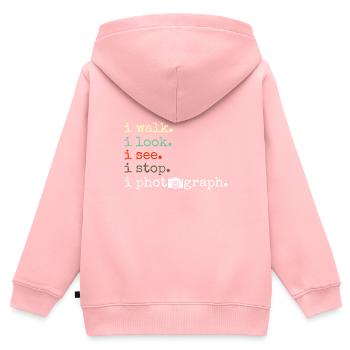 Fotografieren Fotografie Kamera - Kinder Premium Organic Zip Hoodie - Rosa - Hinten - AI Model Kid Female (0cm)