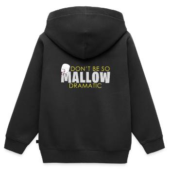 Marshmallow Dramatic saying - Kids Premium Organic Zip-up Hoodie - black - Back - AI Model Kid Male (0cm)