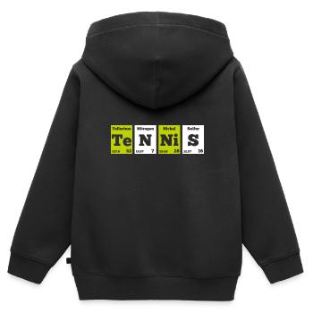 Tennis Chemische Elemente Geschenk - Kinder Premium Organic Zip Hoodie - Schwarz - Hinten - AI Model Kid Male (0cm)