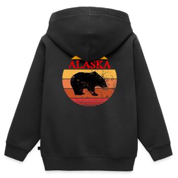 Alaska - Sweat Premium à capuche zippé enfant bio - noir - Dos - AI Model Kid Male (0cm)