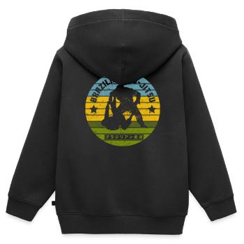 Brazilian Jiu-Jitsu Vintage - Kinder Premium Organic Zip Hoodie - Schwarz - Hinten - AI Model Kid Male (0cm)
