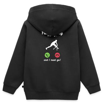 Feldhockey Sport Hallenhockey Hockey - Kinder Premium Organic Zip Hoodie - Schwarz - Hinten - AI Model Kid Male (0cm)