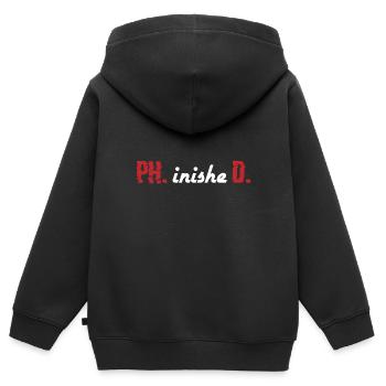PhinisheD Doctor Gift - Sweat Premium à capuche zippé enfant bio - noir - Dos - AI Model Kid Male (0cm)