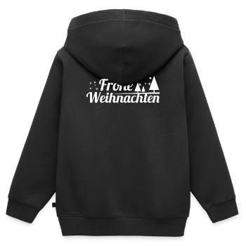 Frohe Weihnachten - Kinder Premium Organic Zip Hoodie - Schwarz - Hinten - AI Model Kid Male (0cm)
