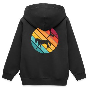Voltigieren - Kinder Premium Organic Zip Hoodie - Schwarz - Hinten - AI Model Kid Male (0cm)