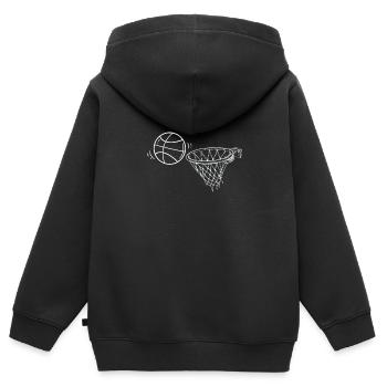 Basketball Korb Ball Sport - Kinder Premium Organic Zip Hoodie - Schwarz - Hinten - AI Model Kid Male (0cm)