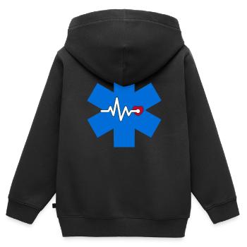 Medizin Arzt Doktor Sanitäter Rettungssanitäter - Kinder Premium Organic Zip Hoodie - Schwarz - Hinten - AI Model Kid Male (0cm)