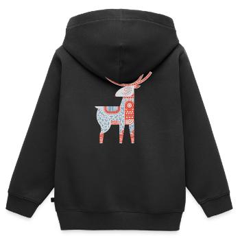 Reindeer Rentier - Kinder Premium Organic Zip Hoodie - Schwarz - Hinten - AI Model Kid Male (0cm)