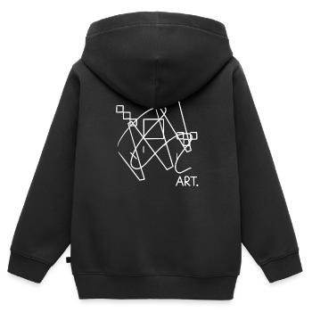 art - Sweat Premium à capuche zippé enfant bio - noir - Dos - AI Model Kid Male (0cm)