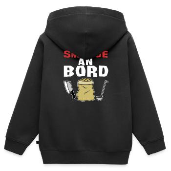 Smutje an Bord - seemännisches Design - Kinder Premium Organic Zip Hoodie - Schwarz - Hinten - AI Model Kid Male (0cm)