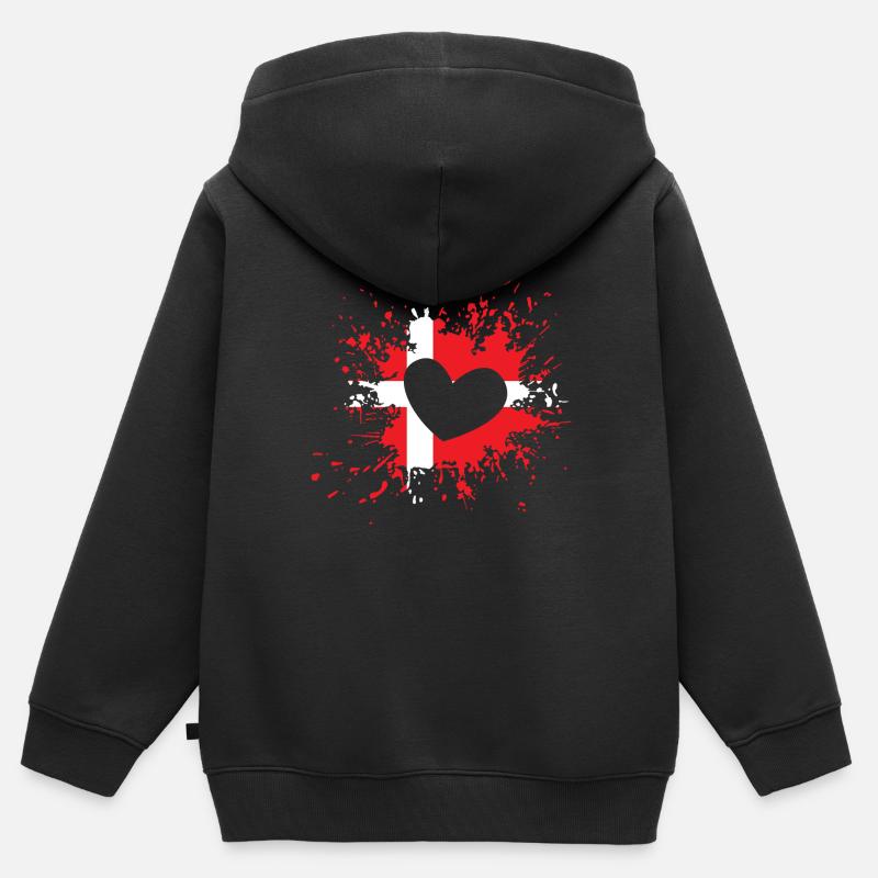 Danemark - Sweat Premium à capuche zippé enfant bio - noir